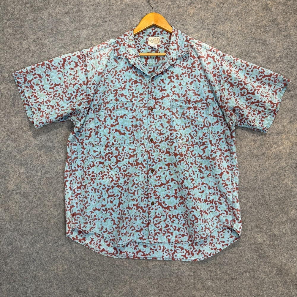 Vintage Noa Noa Hawaiian Shirt Mens Large‎ Relaxed Geometric Aloha Beach Island